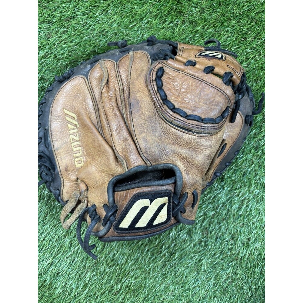 Mizuno Vintage MVT C011 Baseball Catchers Mitt RHT Professional Model Leather